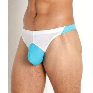 Men’s Rick Majors Modal Diamond Thong in Turquoise/White - Size Small, NWT